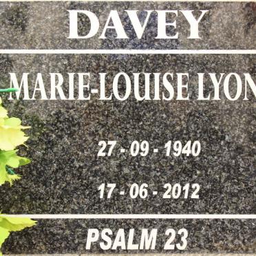 DAVEY Marie-Louise Lyons 1940-2012