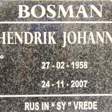 BOSMAN Hendrik Johannes 1958-2007