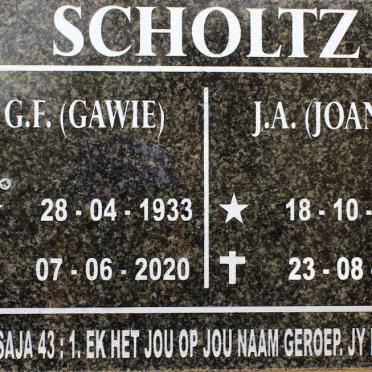 SCHOLTZ G.F. 1933-2020 &amp; J.A. 1936-2020