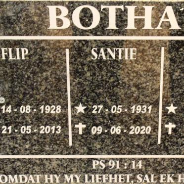 BOTHA Flip 1928-2013 &amp; Santie 1931-2020 :: BOTHA  Arend 1963-2005