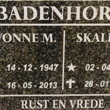 BADENHORST Skalk J.P. 1945-2016 &amp; Ivonne M. 1947-2013