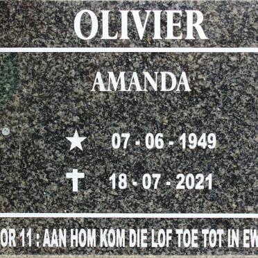 OLIVIER Amanda 1949-2021