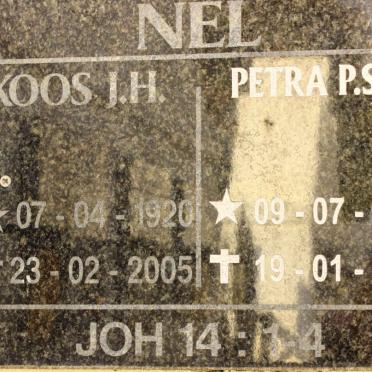 NEL J.H. 1920-2005 &amp; P.S.C. 1927-2022