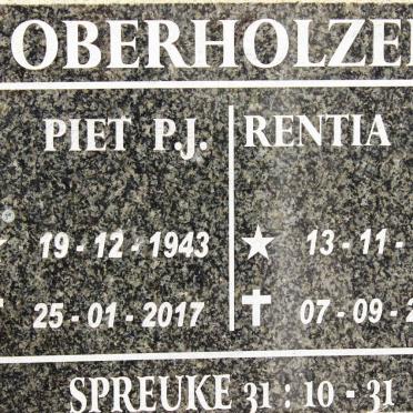 OBERHOLZER P.J. 1943-2017 &amp; E.C. 1947-2013