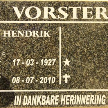 VORSTER Hendrik 1927-2010