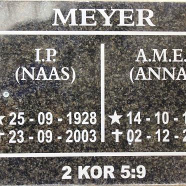MEYER I.P. 1928-2003 &amp; A.M.E. 1929-2006