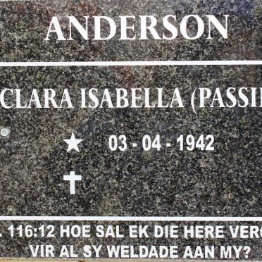 ANDERSON Clara Isabella 1942-