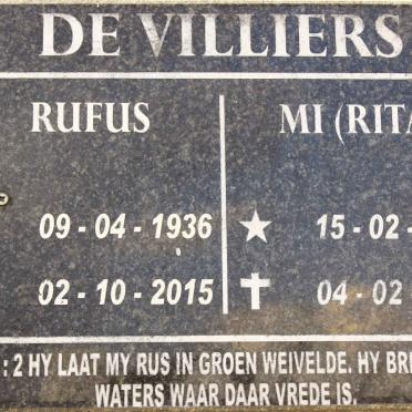 VILLIERS Rufus, de 1936-2015 &amp; M.I. 1940-2015