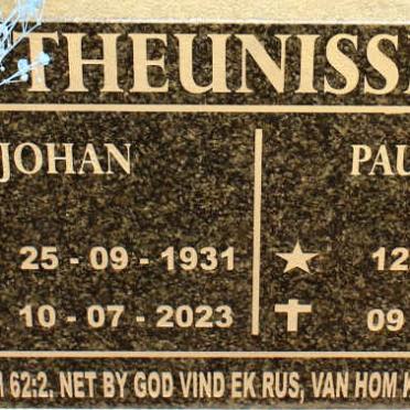 THEUNISSEN Johan 1931-2023 &amp; Pauline 1936-2023