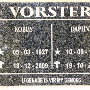 VORSTER Kobus 1927-2009 &amp; Daphne 1929-2010