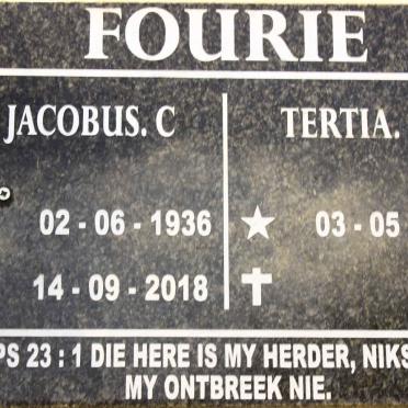 FOURIE Jacobus C. 1936-2018 &amp; Tertia G. 1940-