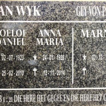 WYK Roelof Daniel, van 1923-2010 &amp; Anna Maria 1928-2014 :: GEY VON PITTIUS Marna 1955-