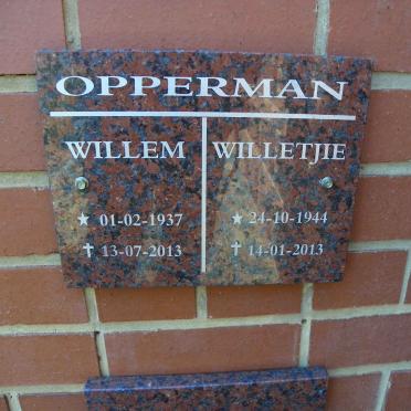 OPPERMAN Willem 1937-2013 &amp; Willetjie 1944-2013