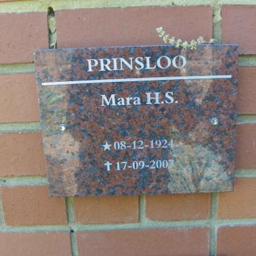 PRINSLOO Mara H.S. 1924-2007