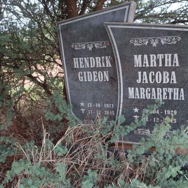 ? Hendrik Gideon 1921-2015 :: Martha Jacoba Margaretha 1929-2015