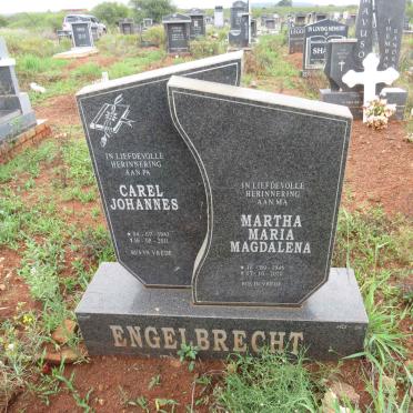 ENGELBRECHT Carel Johannes 1943-2011 & Martha Maria Magdalena 1946-2020
