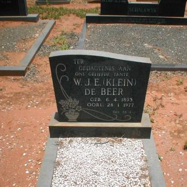 BEER W.J.E., de 1893-1977