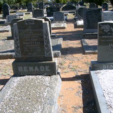 BENADE Jan A. 1883-1971 :: BENADE Jacoba Magdelena nee SNYDERS 1883-1958