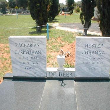 BEER Zacharias Christiaan, de 1899-1980 &amp; Hester Johanna 1903-1993
