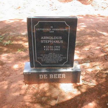 BEER Arnoldus Stephanus, de 1952-2001