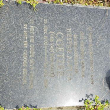 COETZEE Hester Aletta nee VAN DER WALT 1903-1977