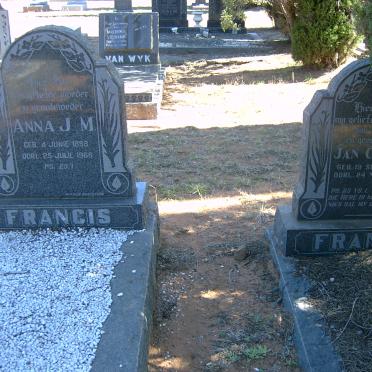 FRANCIS Jan Carel 1891-1957 &amp; Anna J.M. 18?8-1966