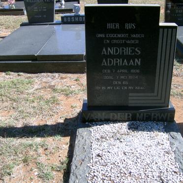 MERWE Andries Adriaan, van der 1906-1974