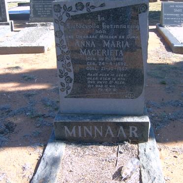 MINNAAR Anna Maria Magerieta nee DU PLESSIS 1892-1957