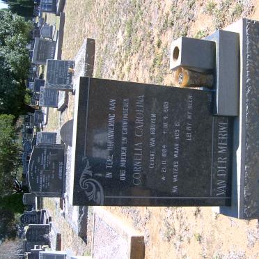 MERWE Cornelia Carolina, van der nee VAN ROOYEN 1884-1968