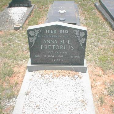 PRETORIUS Anna M.E. nee DE BEER 1884-1978