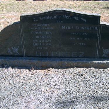 PREEZ Cornelius Johannes, du 1875-1959 &amp; Maria Elisabeth 1877-1964