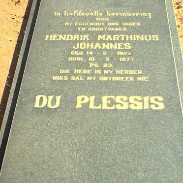 PLESSIS Hendrik Marthinus Johannes, du 1922-1977