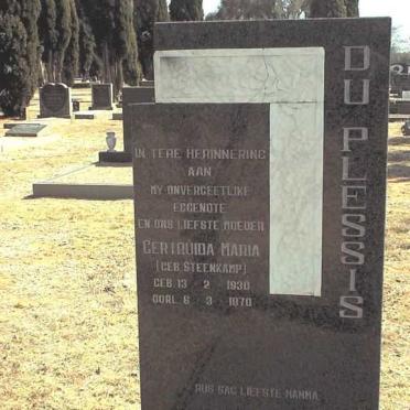 PLESSIS Gertruida Maria, du nee STEENKAMP 1930-1970