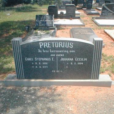 PRETORIUS Carel Stephanus E 1891-1977 &amp; Johanna Cecilia 1894-