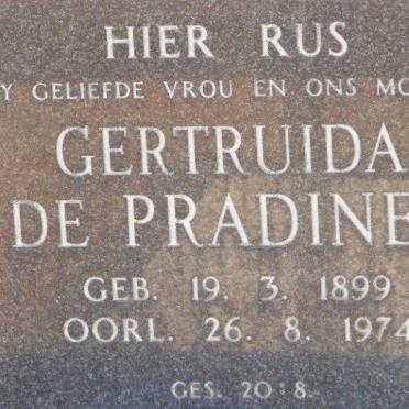 PRADINES Gertruide, de 1899-1974