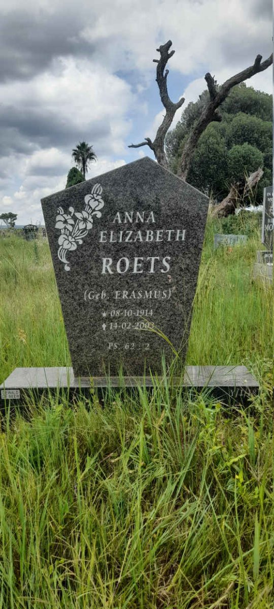 ROETS Anna Elizabeth nee ERASMUS 1914-2003