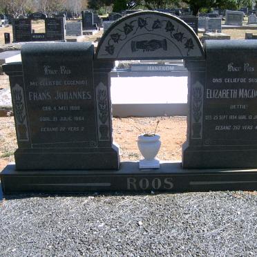 ROOS Frans Johannes 1888-1964 &amp; Elizabeth Magdalena 1894-1983