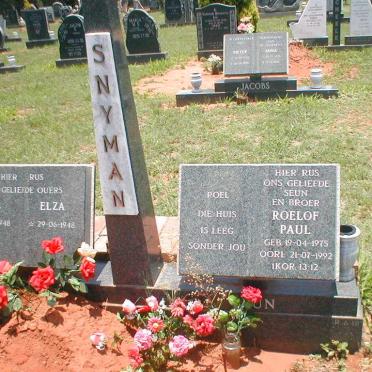 SNYMAN Paul 1948- &amp; Elza 1948- :: SNYMAN Roelof Paul 1975-1992