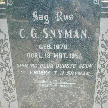 SNYMAN C.G. 1870-1951