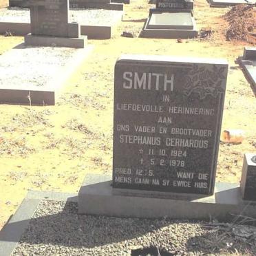 SMITH Stephanus Gerhardus 1924-1978