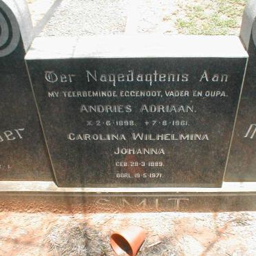 SMIT Andries Adriaan 1898-1961 &amp; Carolina Wilhelmina Johanna 1889-1971