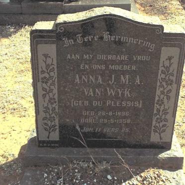 WYK Anna J.M.A., van nee DU PLESSIS 1896-1959