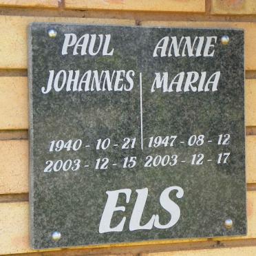 ELS Paul Johannes 1940-2003 &amp; Annie Maria 1947-2003