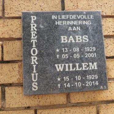 PRETORIUS Willem 1929-2014 & Babs 1929-2001