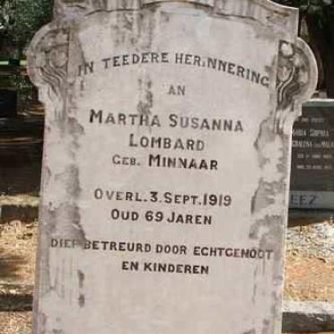 LOMBARD Martha Susanna nee MINNAAR -1919