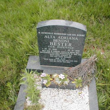 BESTER Alta Adriana Benoni nee PAPENFUS 1948-1996