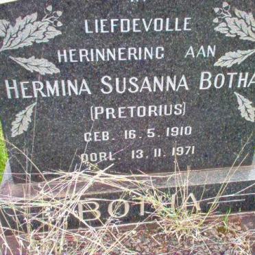 BOTHA Hermina Susanna nee PRETORIUS 1910-1971