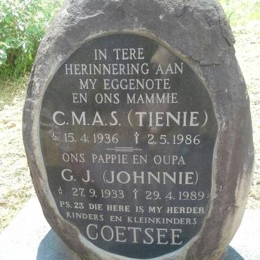 COETSEE G.J. 1933-1989 &amp; C.M.A.S. 1936-1986