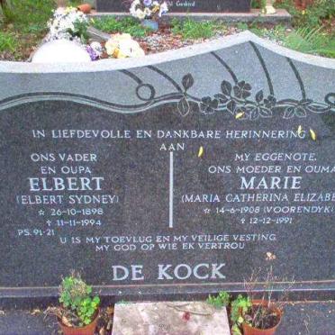 KOCK Elbert Sydney, de 1898-1994 &amp;  Maria Catharina Elizabeth VOORENDYK 1908-1991