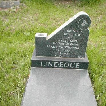 LINDEQUE Fransina Johanna 1930-1984